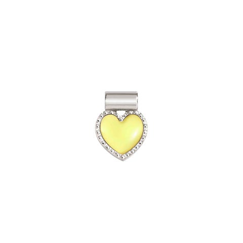 SeiMia pendant, Yellow Heart Sterling silver pendant, enamel