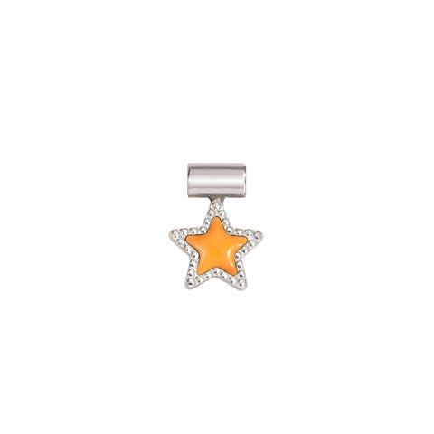 SeiMia pendant, Orange Star Pendant in sterling silver with coloured enamel