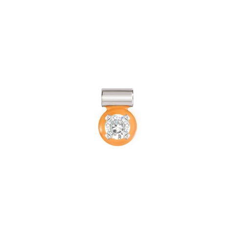 SeiMia pendant, CZ with Orange enamel Pendant with enamel and Cubic Zirconia