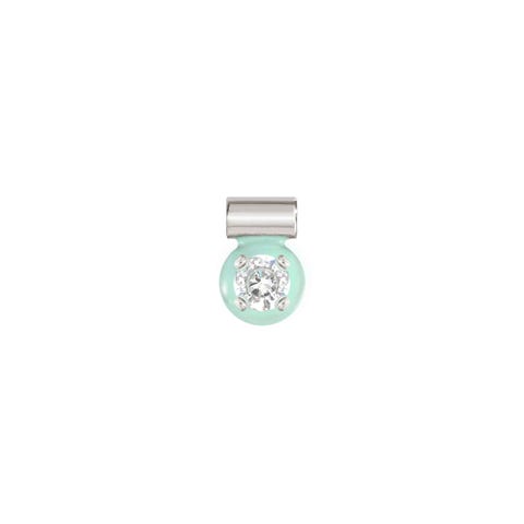 SeiMia pendant, CZ with Turquoise enamel Pendant with enamel and Cubic Zirconia