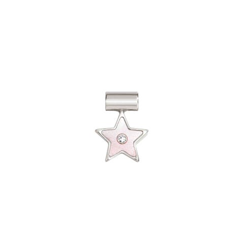 SeiMia pendant, Pink Mother of Pearl Star, CZ Symbol pendant in Mother of Pearl with Stone