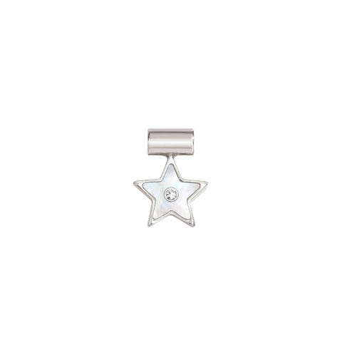 SeiMia pendant, White Mother of Pearl Star, CZ Symbol pendant in Mother of Pearl with Stone