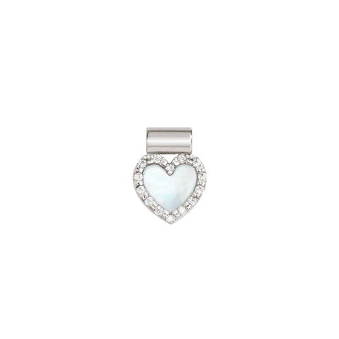 SeiMia pendant, Pink Mother of Pearl White, CZ Symbol pendant in Mother of Pearl with Cubic Zirconia