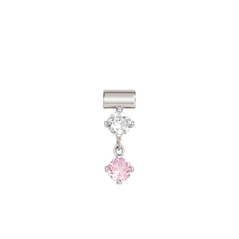 SeiMia pendant with Pink and White Cubic Zirconia Sterling silver pendant with double stone