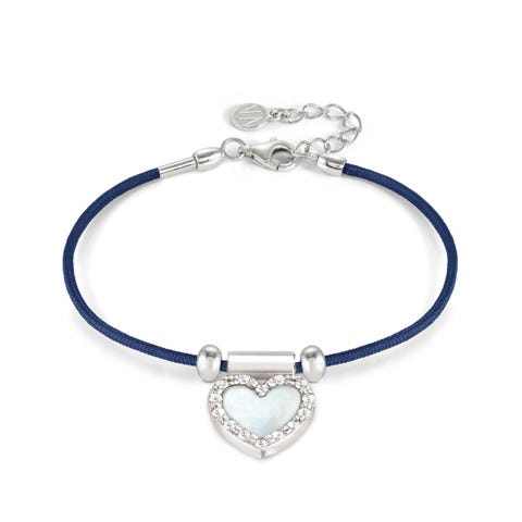 Bracciale SeiMia Blu con Cuore Madreperla Bracciale composto con pendente in Argento