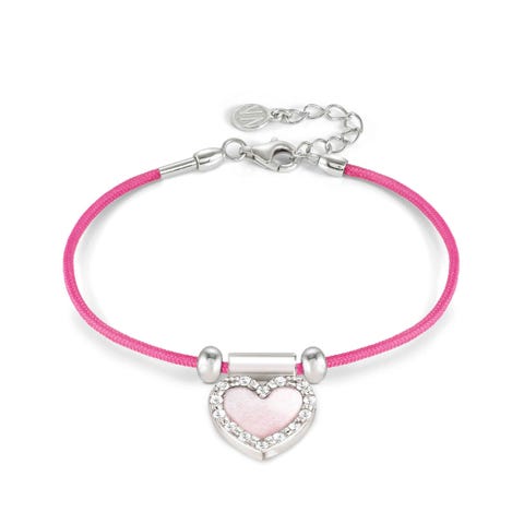 Bracelet SeiMia avec coeur nacre rose Bracelet composé avec symbole en nacre