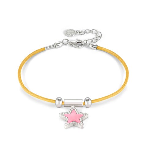 SeiMia bracelet, Yellow, Fucsia Star Bracelet with symbol with coloured enamel
