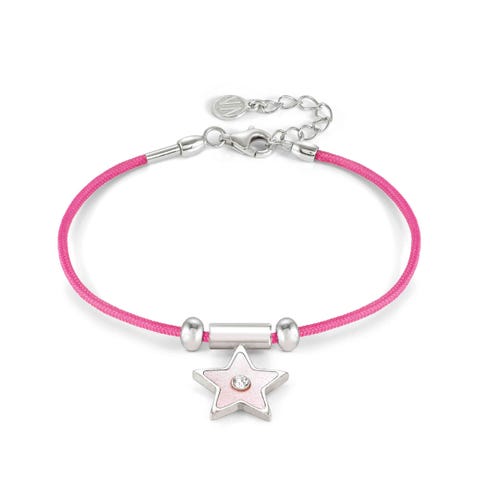 Bracciale SeiMia Fucsia con Stella e Zircone Bracciale composto con simbolo in Argento