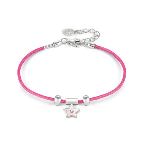SeiMia bracelet, Fucsia, Star with CZ Bracelet with sterling silver symbol