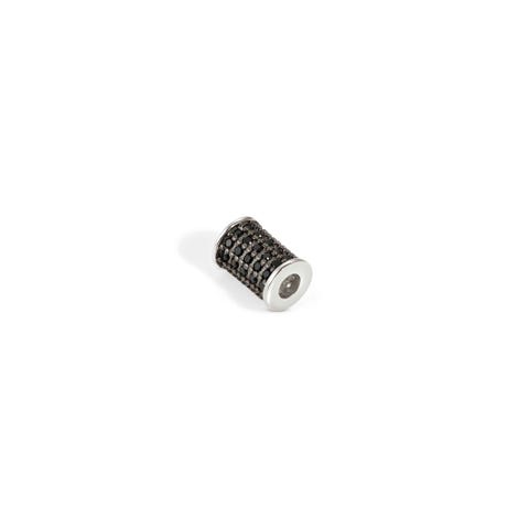 SeiMia spacer tube with Black Cubic Zirconia Sterling silver decorative element with Black Cubic Zirconia