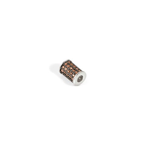 SeiMia spacer tube with Smoky Cubic Zirconia Sterling silver decorative elements with Cubic Zirconia