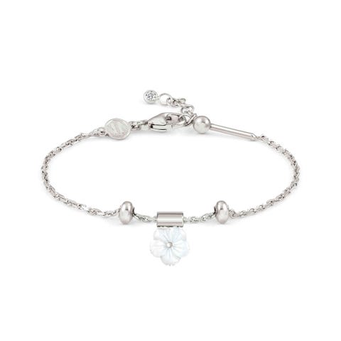 SeiMia bracelet, White Mother of Pearl Flower SeiMia sterling silver bracelet with Flower pendant in white Mother of Pearl