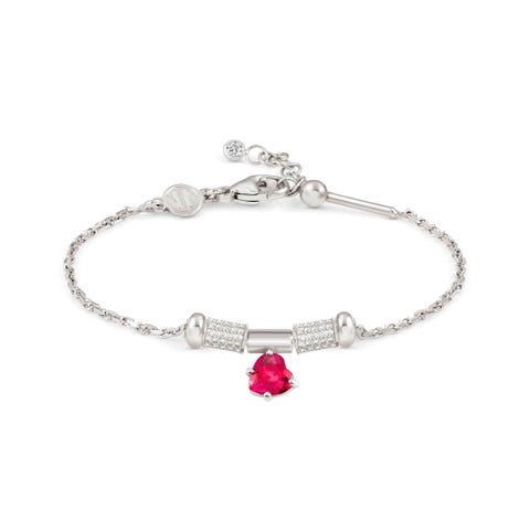 SeiMia bracelet, Red Cubic Zirconia Sterling silver Ready to Wear bracelet with Red Heart pendant