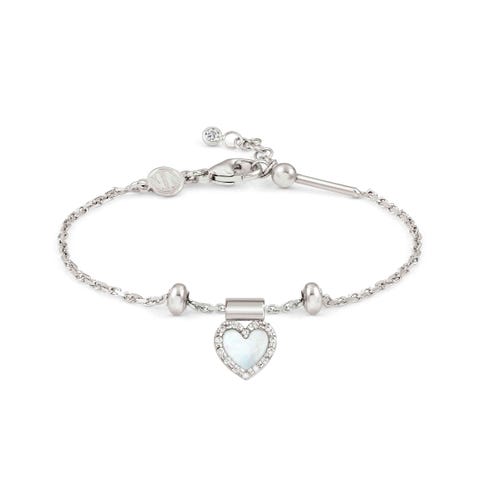SeiMia bracelet, White Mother of Pearl Heart Sterling silver Ready to Wear bracelet with White Mother of Pearl Heart pendant