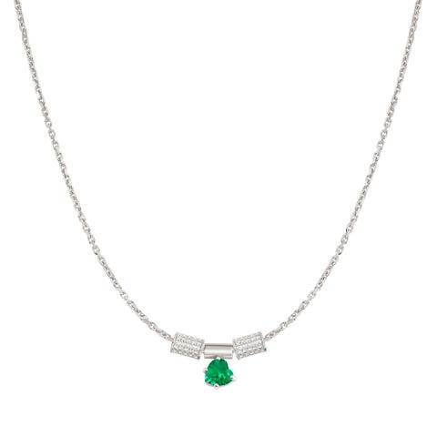 SeiMia necklace with Green Heart pendant Sterling silver SeiMia Ready to Wear necklace with Green CZ Heart pendant