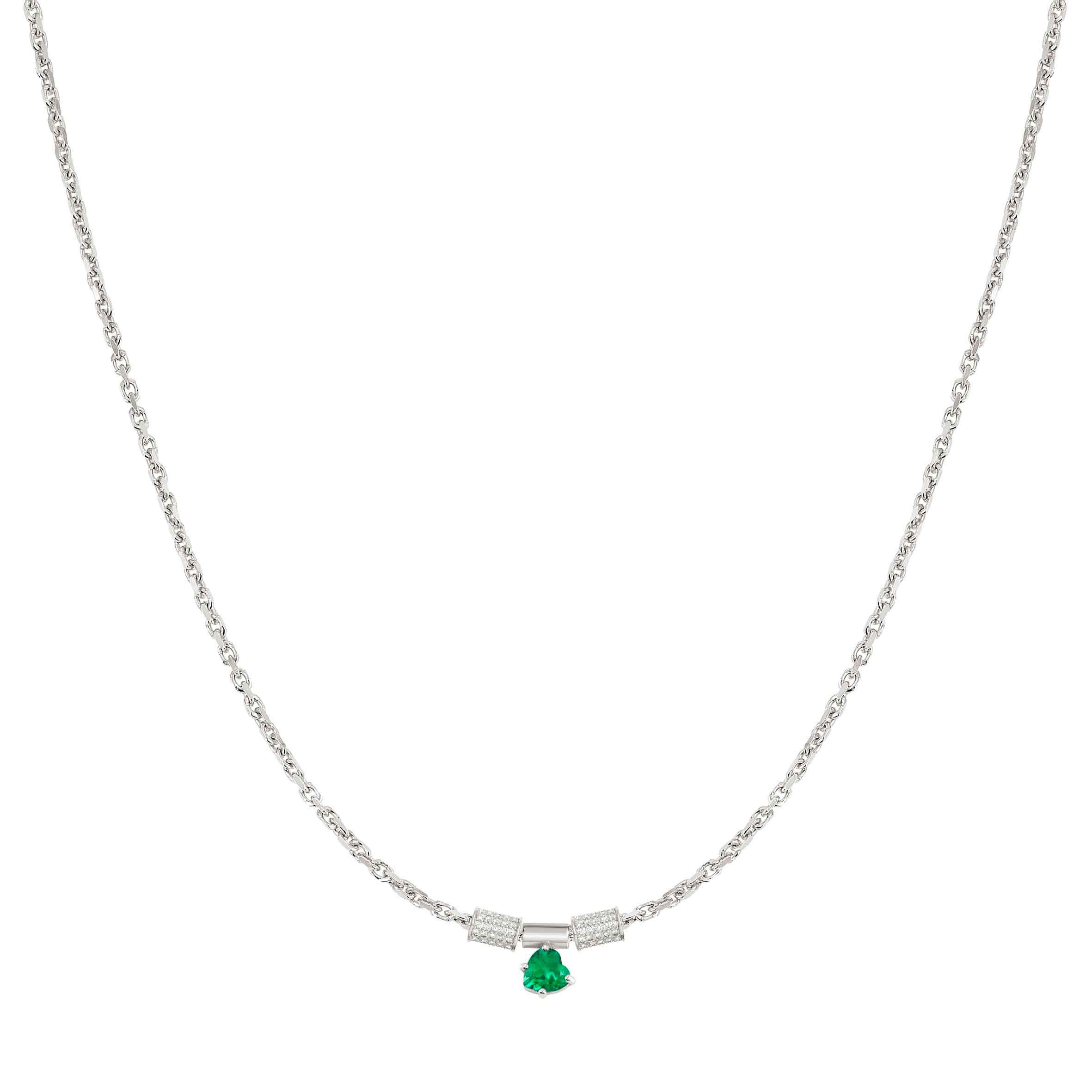 Nomination Collana SEIMIA con cuore pendente verde