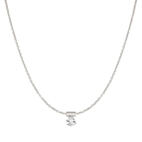 SeiMia necklace with White Heart pendant Sterling silver SeiMia Ready to Wear necklace with White CZ Heart pendant