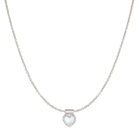 SeiMia necklace, Mother of Pearl Heart pendant Sterling silver SeiMia Ready to Wear necklace with Mother of Pearl and CZ pendant