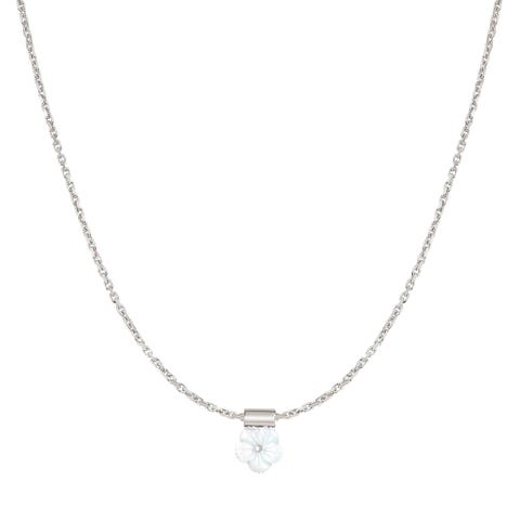 SeiMia necklace, Mother of Pearl Flower pendant Sterling silver SeiMia Ready to Wear necklace with Mother of Pearl and CZ Flower pendant