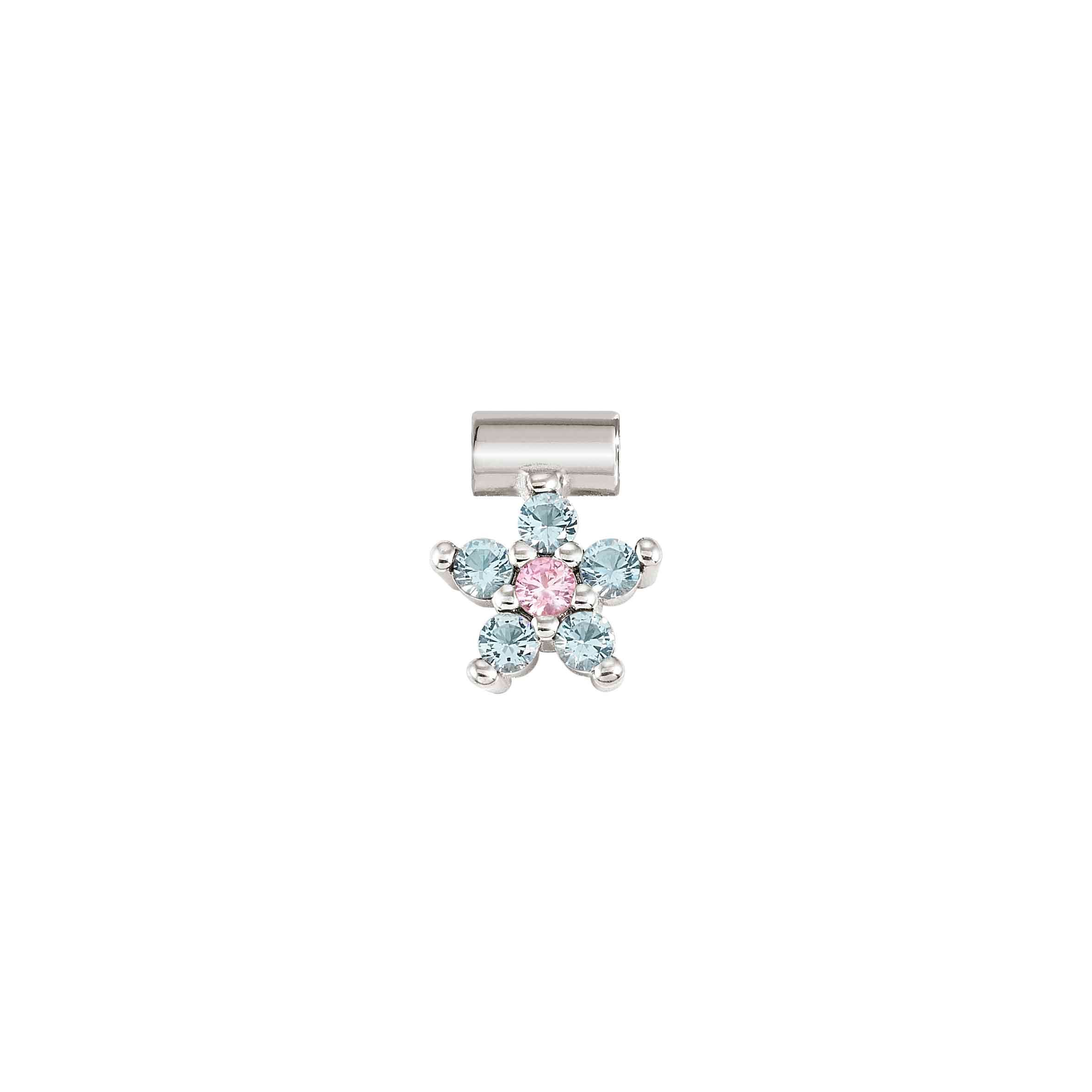 Nomination Ciondolo SeiMia fiore Azzurro e rosa con CZ