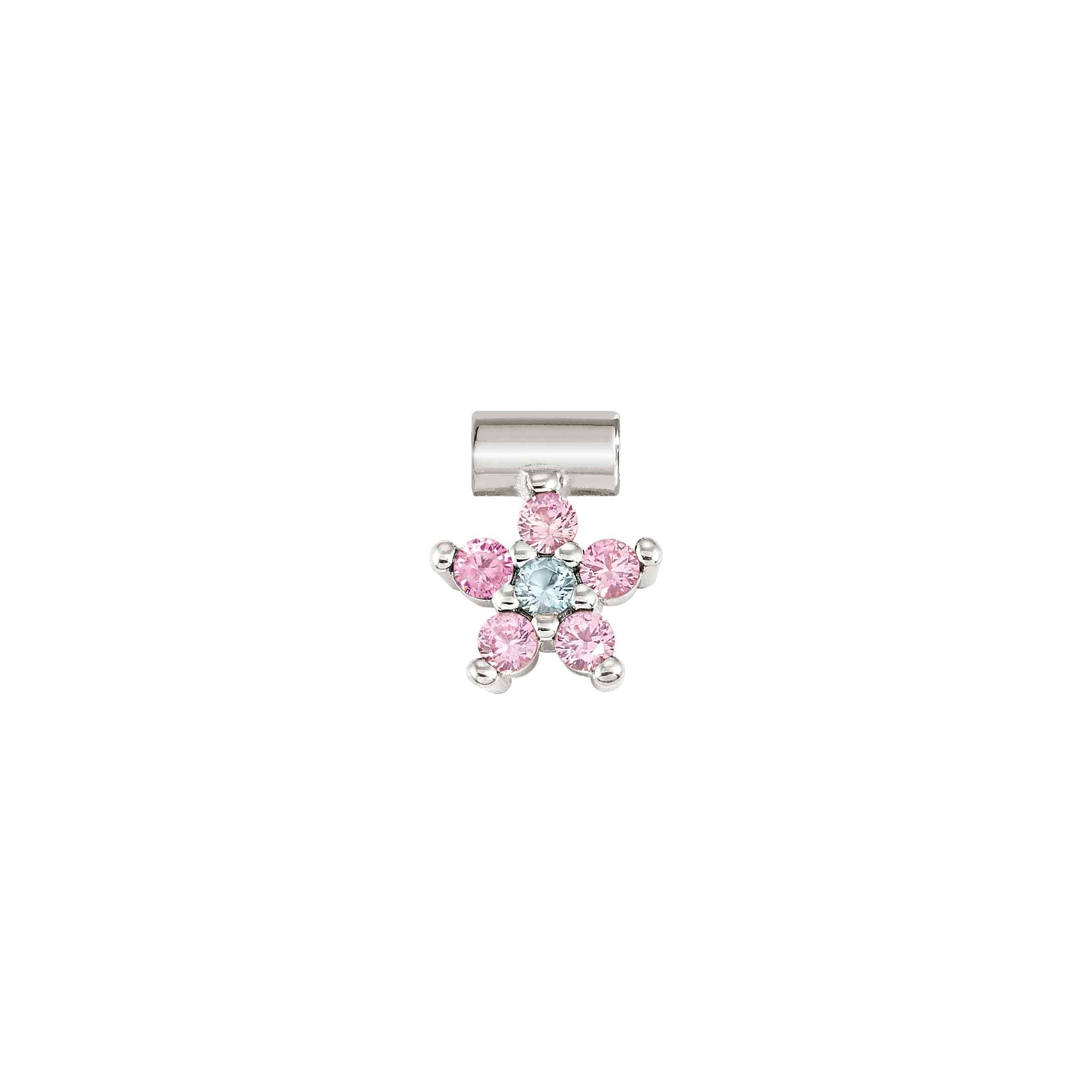 Nomination Ciondolo SeiMia fiore Rosa e Azzurro con CZ
