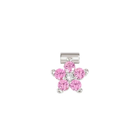 SeiMia pendant, large Flower, Pink and White Sterling silver decorative element with pink and white Cubic Zirconia