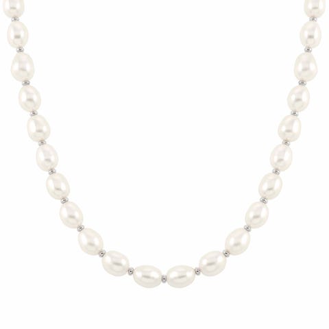 Kate necklace in sterling silver with pearls Necklace with baroque pearls