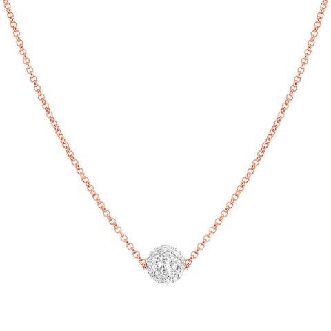 Soul necklace in sterling silver Necklace with central pendant and White stones