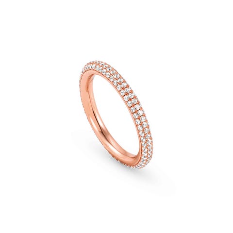 Bague Endless avec cubic zirconia Bague en argent et pierre blanche