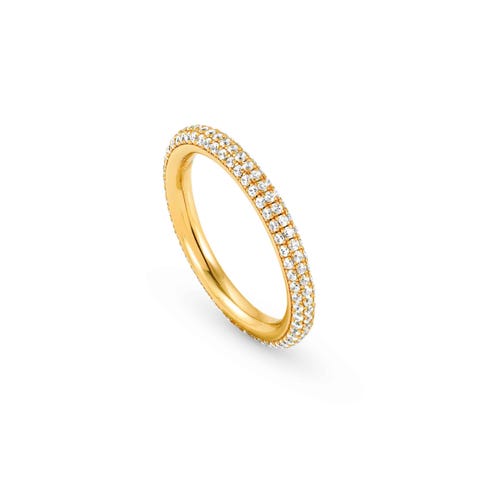 Endless ring in sterling silver Ring with White stones