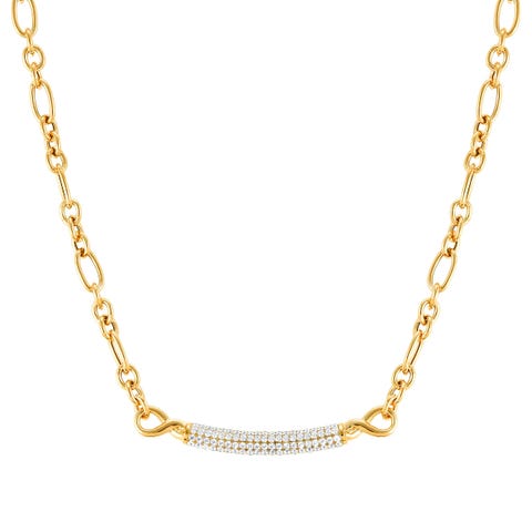 Collier Endless avec barre et pierres Collier en argent avec Cubic Zirconia