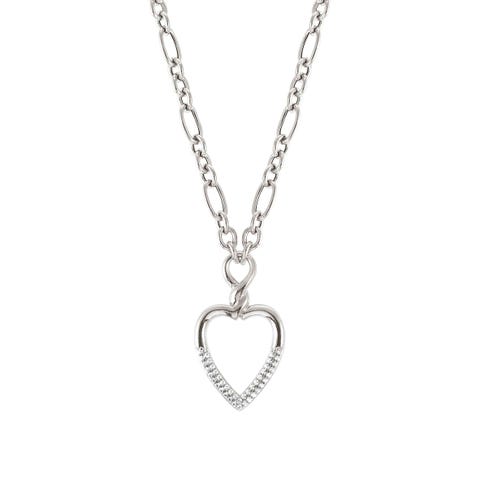 Endless necklace in sterling silver Necklace with Heart and stones