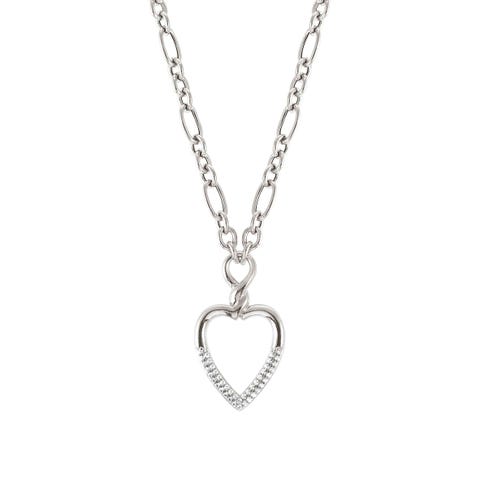 Endless necklace in sterling silver Necklace with Heart and stones