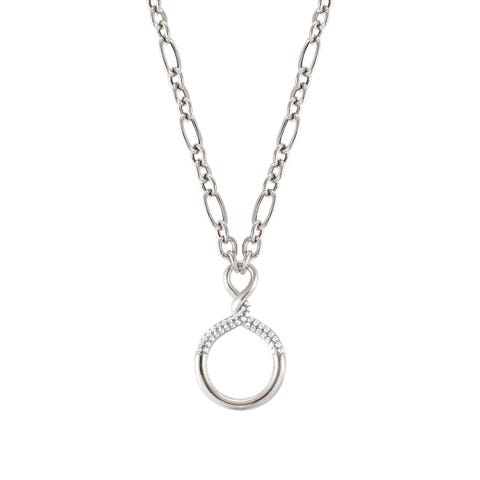 Sterling silver Endless necklace with stones Necklace with Circle