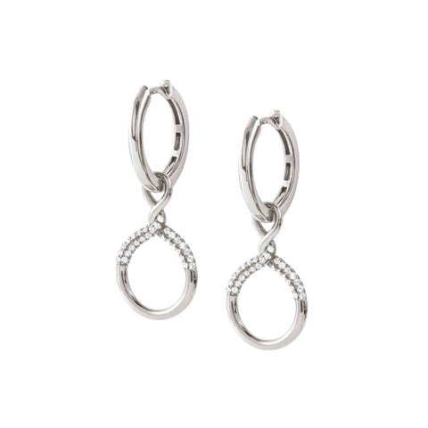 Endless earrings with Circle Stelring silver earrings with stones