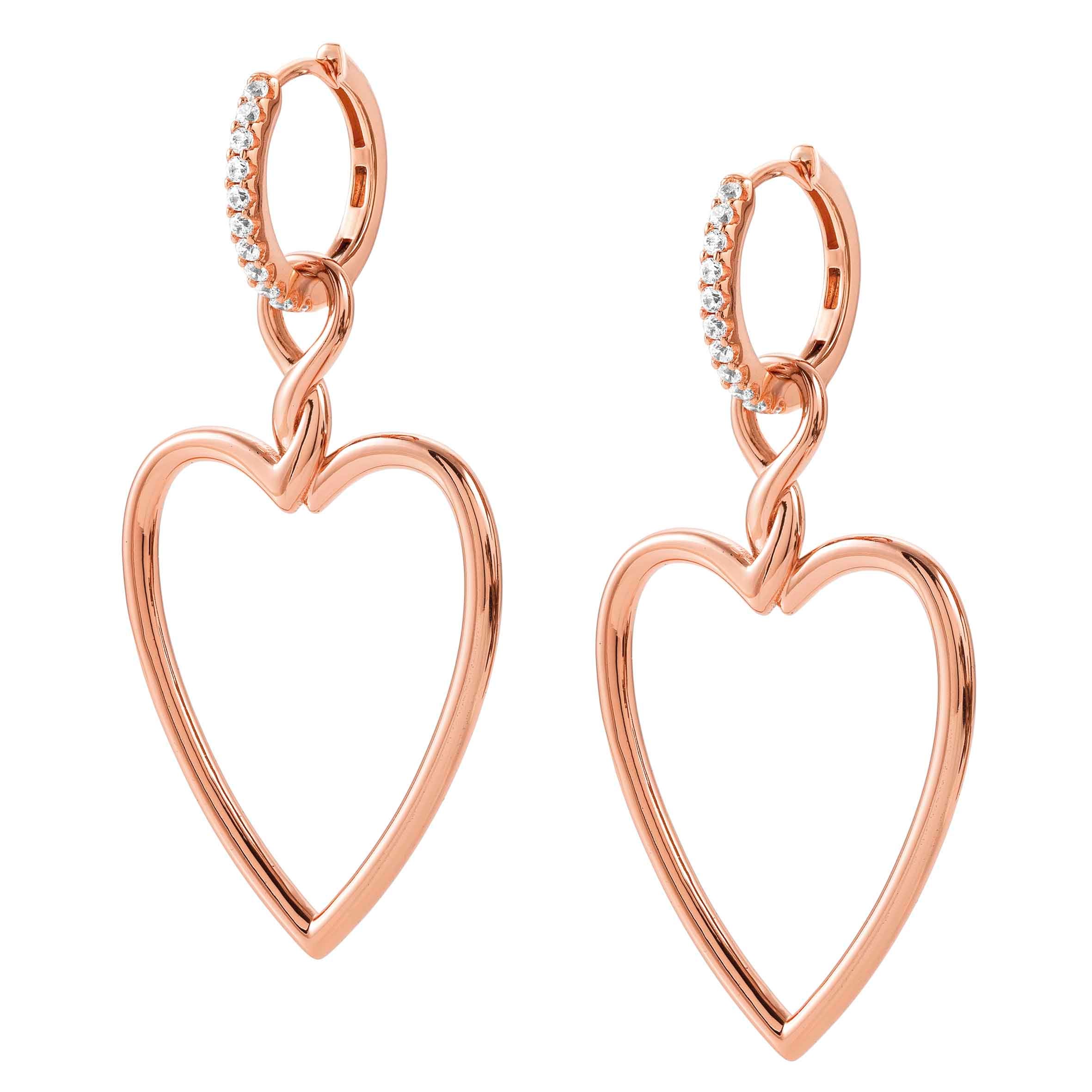 Silver Hoop Earrings Heart Hoop Earrings Large Hoops Open  Etsy Australia