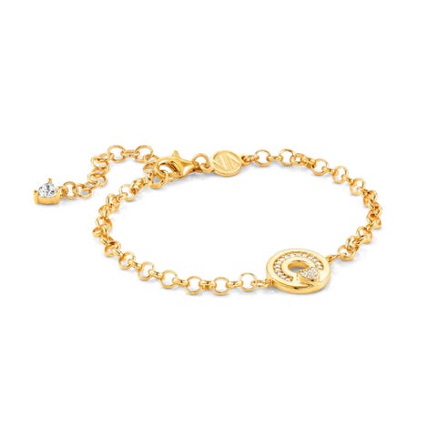 Sentimental bracelet with hearts Sterling silver bracelet with stones