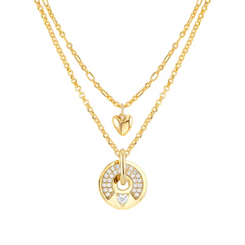 Collana Sentimental cuore e pietre Collana in argente con pendenti