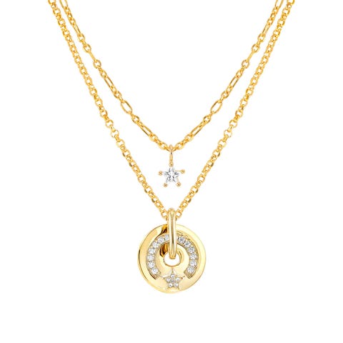 Collana Sentimental stella e pietre Collana in argento doppia catena