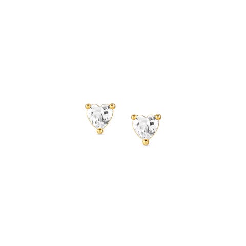 Sentimental earrings, Heart Earrings in sterling silver with stones