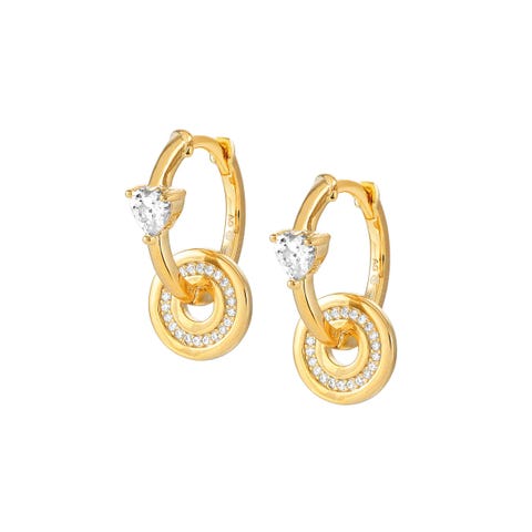 Sentimental hoop earrings, Heart Earrings in sterling silver with Heart
