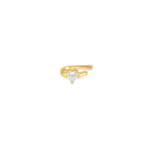 Ear cuff Sentimental cuore Orecchino in argento con pietra bianca