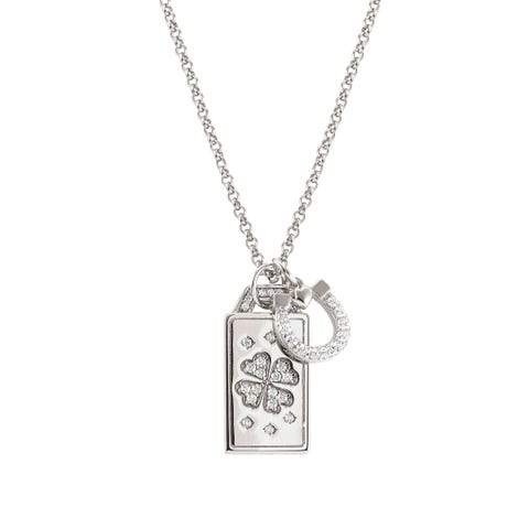 Collana Talismani FORTUNA con Quadrifoglio Collana in argento con quadrifoglio e ferro di cavallo