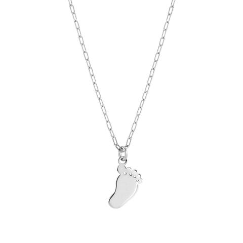 Made For You Necklace with Baby Foot Pendant Sterling silver necklace, engraving optional
