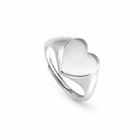 Made for You sterling silver Heart Signet ring Ring in sterling silver, engraving available