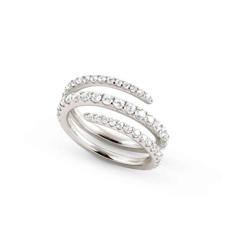 Lovelight ring with Cubic Zirconia Spiral ring with gemstones