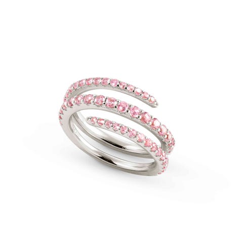 Bague Lovelight rose Bague spirale en argent avec zircones cubiques