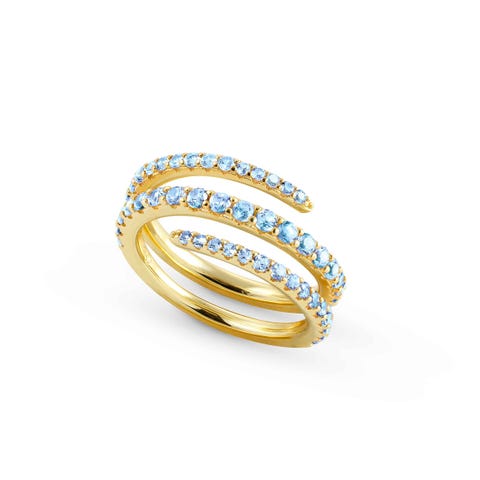 Bague Lovelight bleue claire Bague spirale en argent avec pierres