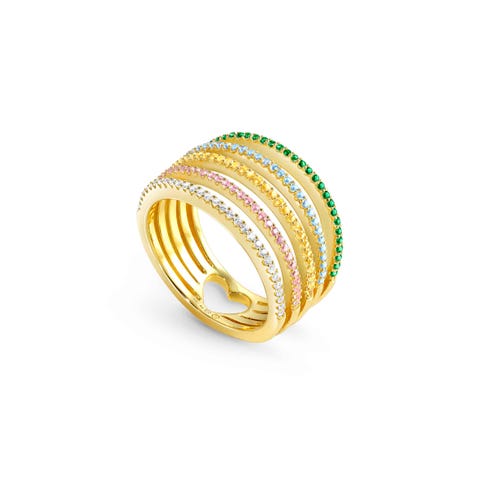 Lovelight band ring Sterling silver ring with stones