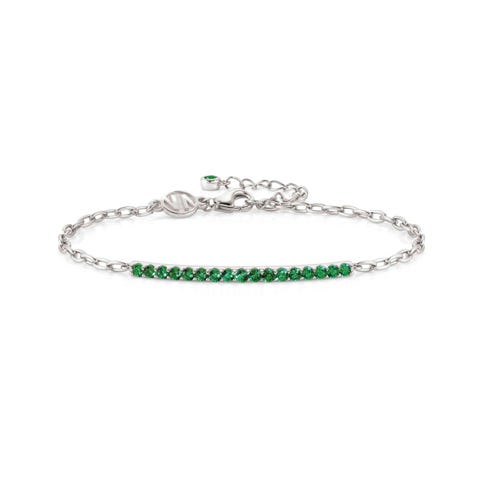 Lovelight bracelet with Green stones Sterling silver bracelet